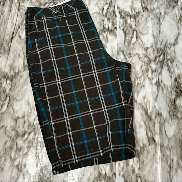 Tony Hawk Mens Sz 38 Blue And Gray Checkered Button Skater Sk8 Shorts Urbancore - Picture 10 of 10